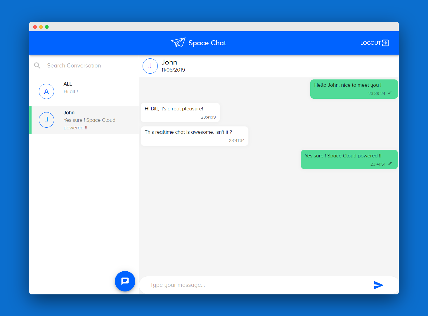 Open source real-time chat app
